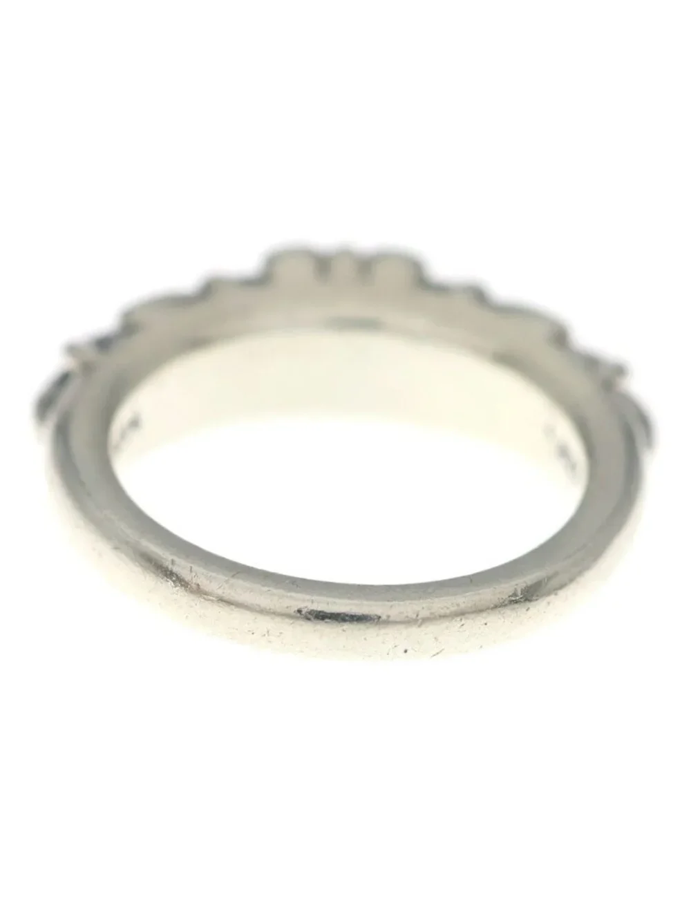 Chrome Hearts Baby Classic Floral Black Sling Silver Ring